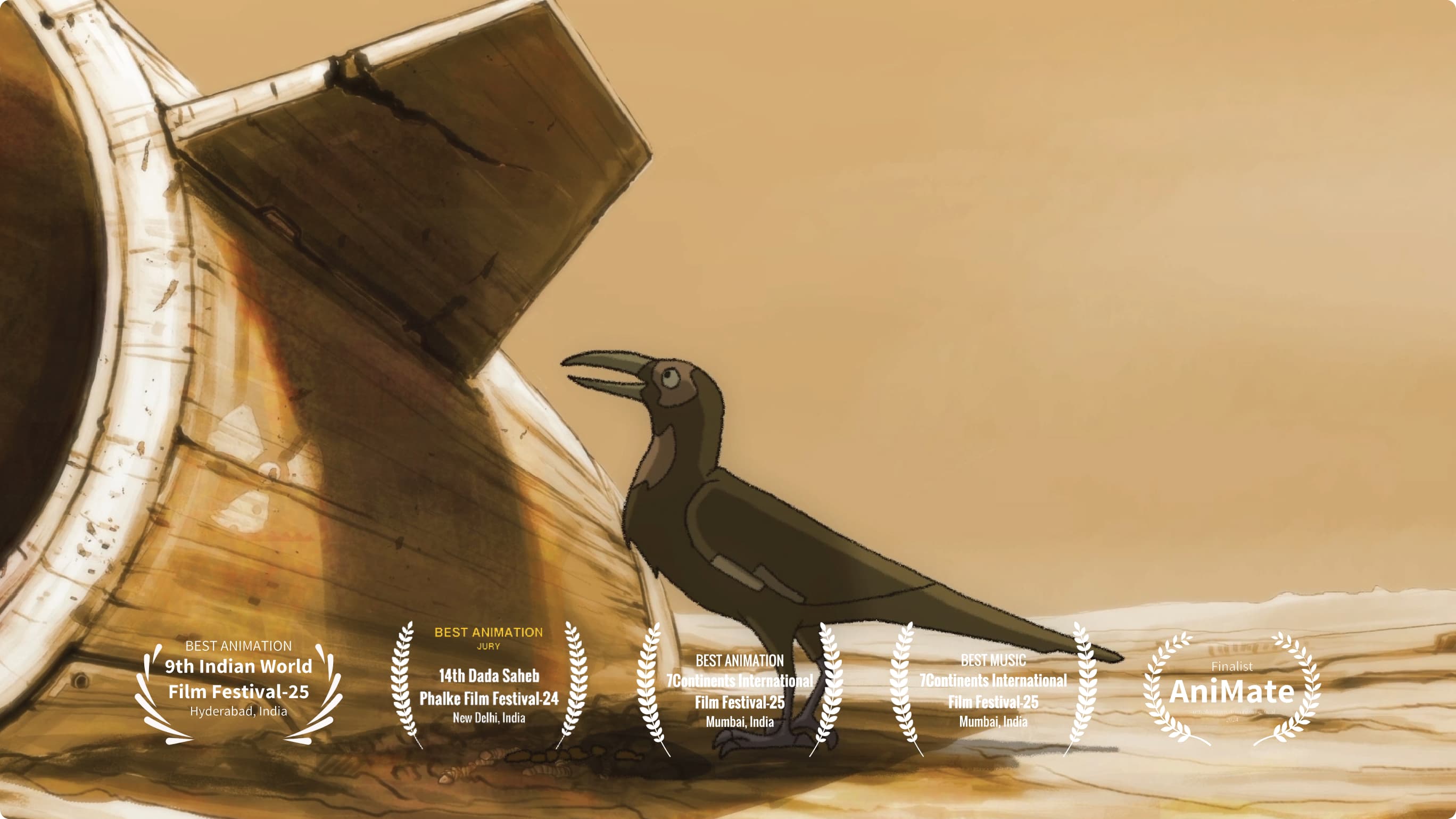 CROW film artwork with festival laurels